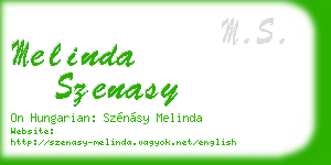 melinda szenasy business card